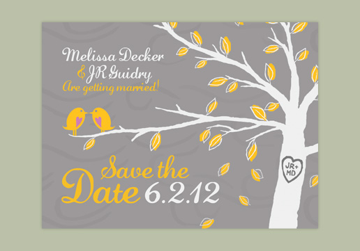 Lovebirds in Tree Save the Date Magnet